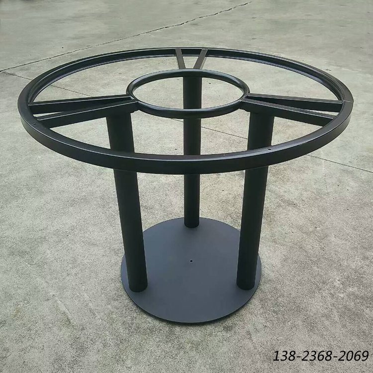 圓桌鑄鐵桌腳，烤漆圓盤腳，大圓桌桌腳