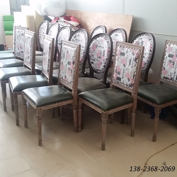 做舊復古椅子，實木餐廳餐椅，工業(yè)風椅子廠家